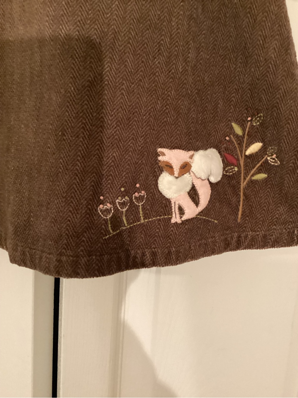 Gymboree Vintage Brown Fox Trot Corduroy Dress with Pink Trim Size 18-24 Months - Picture 2 of 9